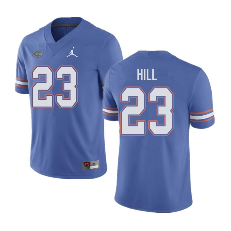 Men's NCAA Florida Gators Jaydon Hill #23 Stitched Authentic Jordan Brand Blue College Football Jersey FUP5165XB